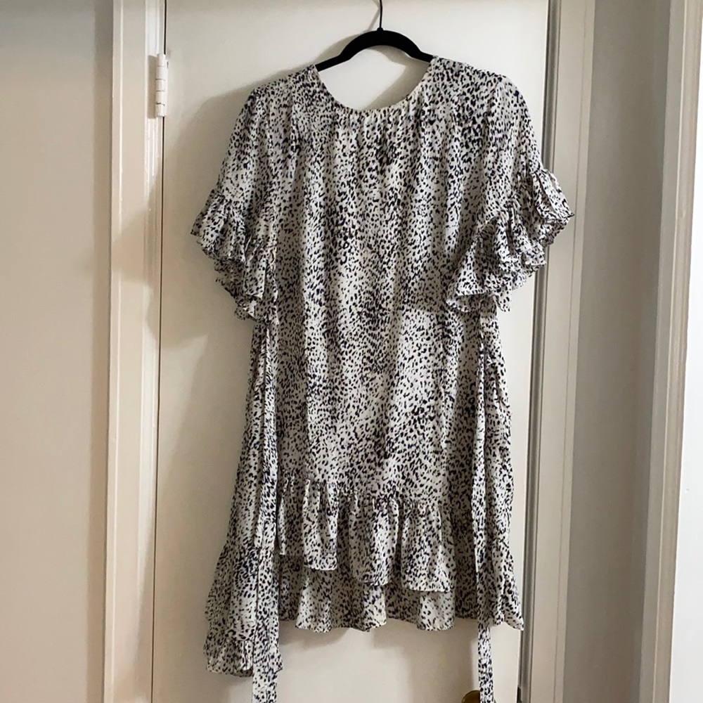 Karlie wrap leopard mini dress